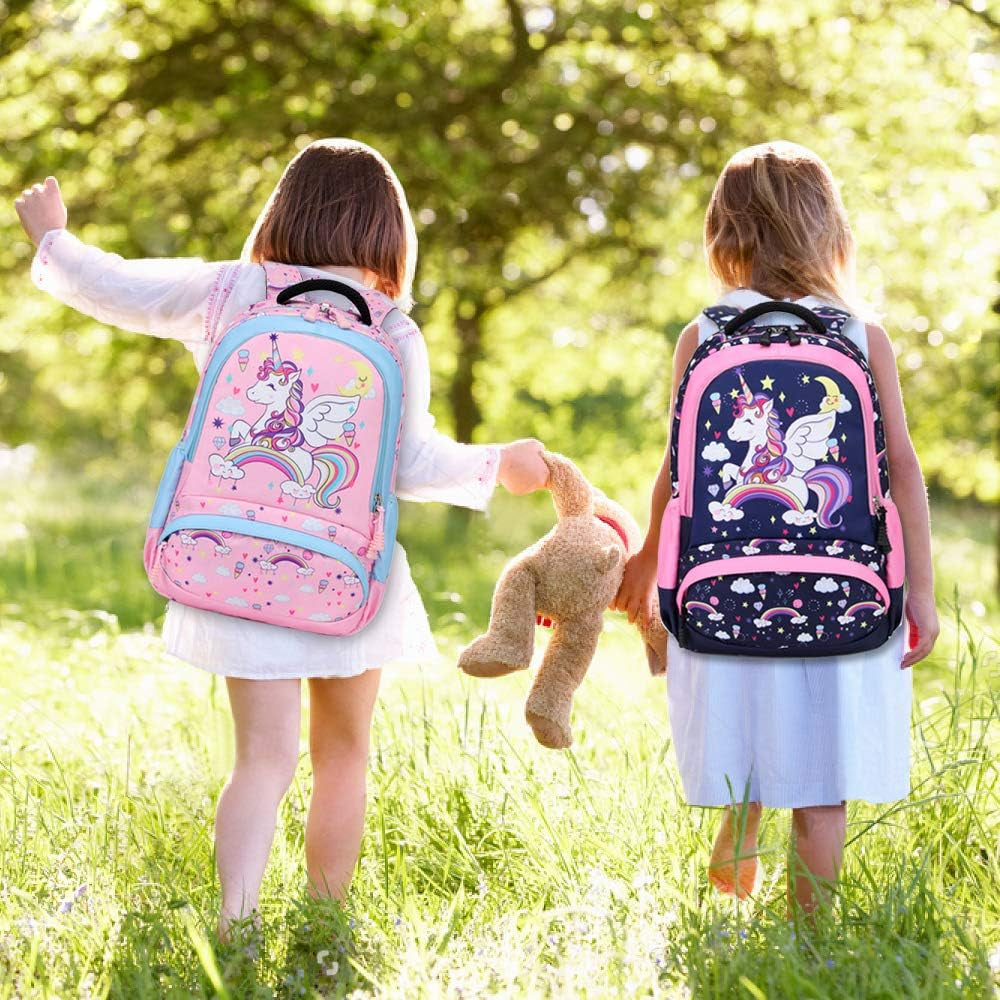 Girls Backpack with Lunch Box 3 in 1 Set Kids Backpack for Girls Preschool Kindergarten Elementary School Backpack