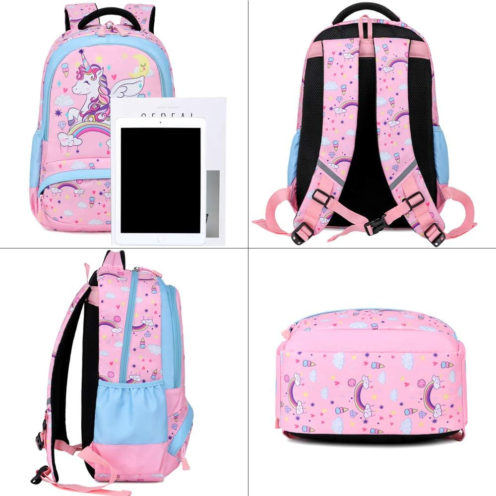 Girls Backpack with Lunch Box 3 in 1 Set Kids Backpack for Girls Preschool Kindergarten Elementary School Backpack