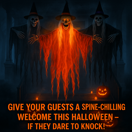 Premium HQ 3Pcs Halloween Hanging Ghosts, Halloween Decorations Outdoor Indoor Scary Skeleton Ghosts, Haunted House Props